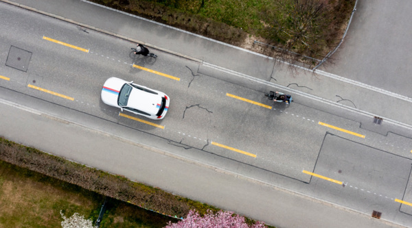 Die neuen Velostreifen in Uster sind ein Erfolg. Brandstrasse in Uster