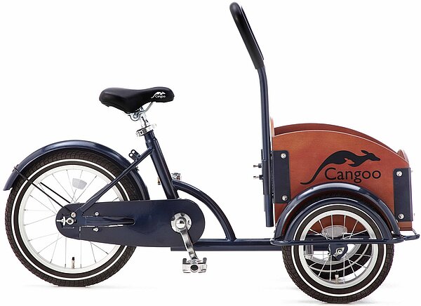 Mini Cargobike Cangoo mit Holzkiste vorne