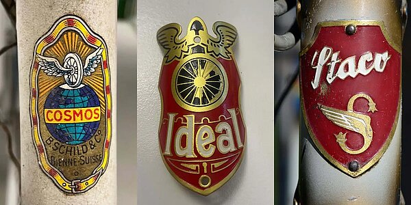 Veloemblem Steuerkopflogo mit Flügeln wie Ideal, Staco oder Cosmos