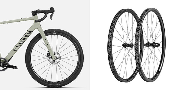 Gravelbike und Laufräder von Canyon