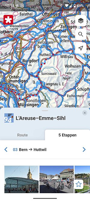 Screenshot einer App.
