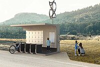 Solarbetriebene E-Bike Ladestation von Fend Solar.