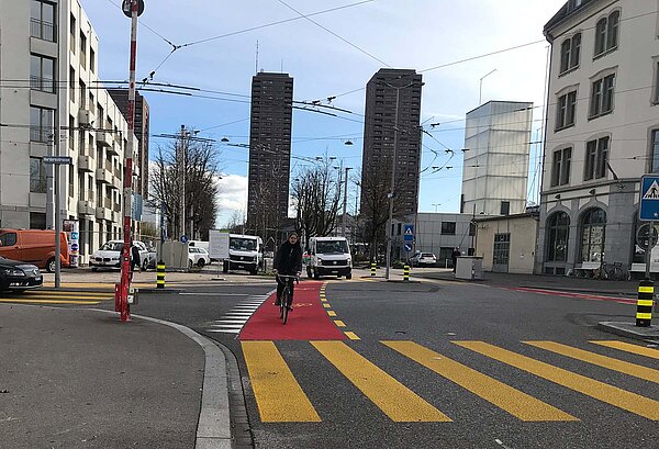 Veloschnellroute auf der Baslerstrasse Zürich