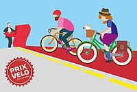 Zeichnung mit Velofahrern.