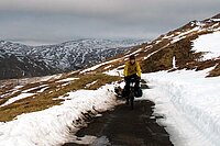 Radfahrer im Winter