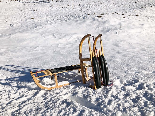 Schlitten im Schnee