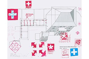 Zeichnung des Logos von Schweiz Mobil.