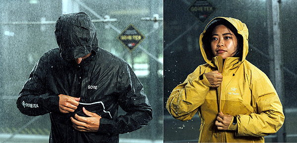 Jacken im Regentest bei Gore.