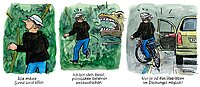 Fahrrad Comicstrip Schlorian. 