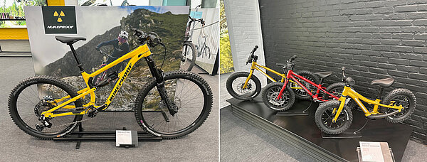 Das «Mega Alu» (links) und Kids-Mountainbikes von Nukeproof.
