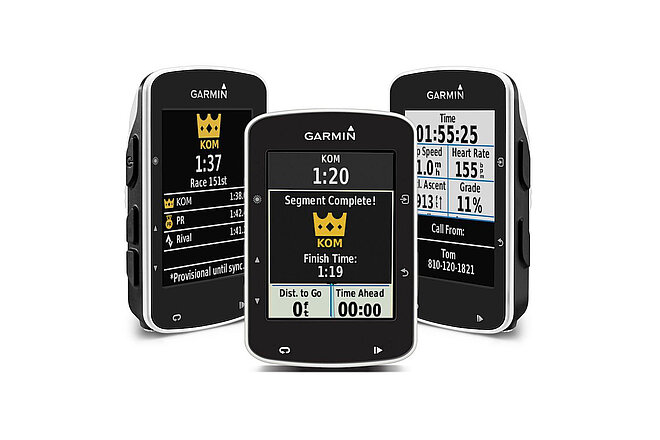 Garmin-GPS-Velocomputer mit Strava-Segmenten.