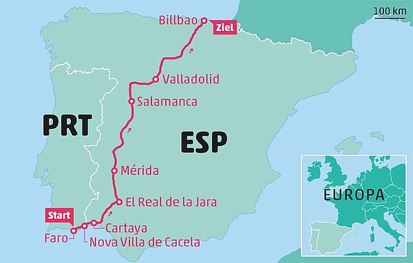 Landkarte von Spanien