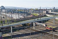 Vorschau zur geplanten Velo-Brücke über das Züricher Gleisfeld.
