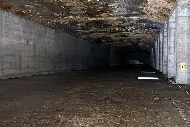 Stadttunnel HB Zürich Eröffnung verzögert sich. Tunnelstollen im Rohbau.