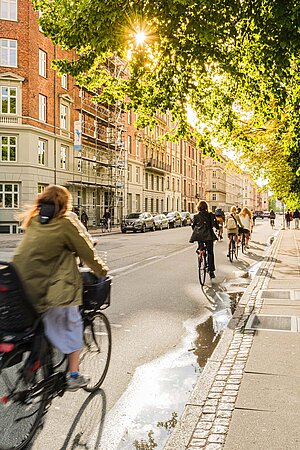 Ist das Unfallrisiko mit einem E-Bike höher als mit einem normalen Velo? Radfahrende in Kopenhagen.