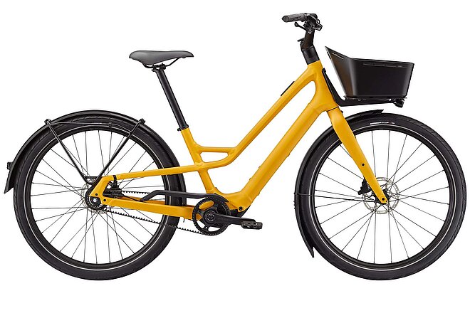 Seitenansicht des E-Bikes Specialized Turbo Como SL, das wegen Bruchgefahr der Starrgabel zurückgerufen wird.