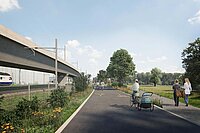 Veloschnellroute entlang eines Bahngleises