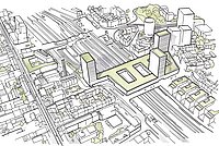 Plan einer Überbauung in Basel