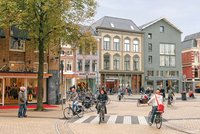 Groningen Velostadt. Personen auf Fahrrädern in der Stadt Groningen.
