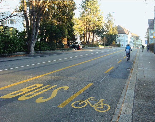Velos dürfen auch auf Busspuren fahren