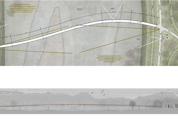 Skizze der geplanten Brücke "Flaneur".