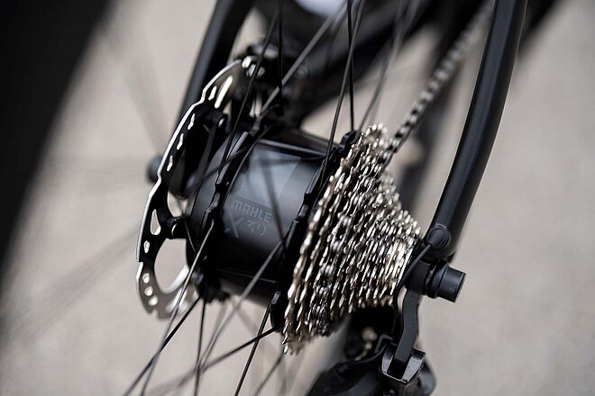 Mahle X30 System. Hinterradmotor eines Elektrovelos.