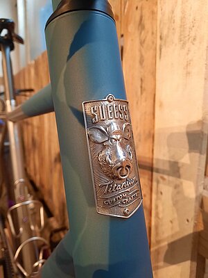 Steuerrohr eines Fahrrads. 