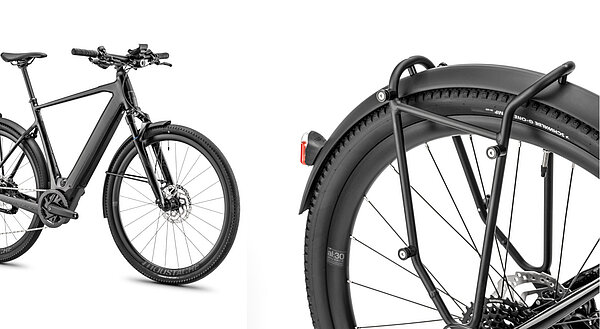 Detailaufnahme Heckschutzblech und Gepäckhalterung Moustache Dimanche