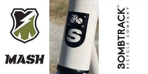 Moderne Veloembleme und Steuerkopflogos in urbanem Grafitti-Style wie Mash, Bombtrack oder Standert