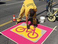 Pop-up-Radweg in Genf
