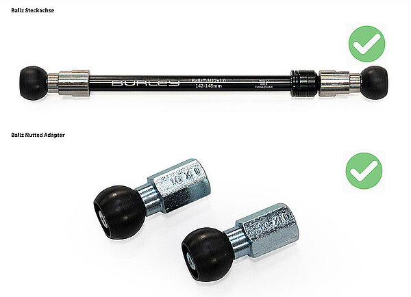 Steckachsen eines Veloanhängers