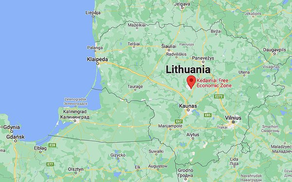 Kartenausschnitt der Litauen zeigt