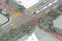 ETH Zürich E-Bike City. Visualisierung einer velofreundlichen Strassenkreuzung.