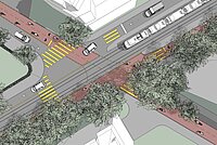 ETH Zürich E-Bike City. Visualisierung einer velofreundlichen Strassenkreuzung.