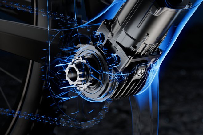 Porsche übernimmt mit Fazua einen Hersteller von leichten E-Bike-Motoren. Skizze eines Mittelmotors für E-Bikes.