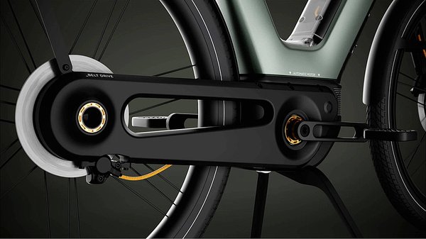 Décathlon zeigt mit dem Magic Bike ein innovatives E-Bike-Konzept. Verpackter Antrieb eines Velos.