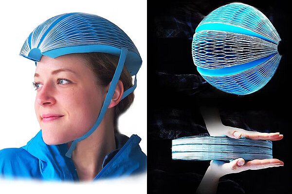 Faltbarer Einweg-Velohelm aus beschichtetem Papier