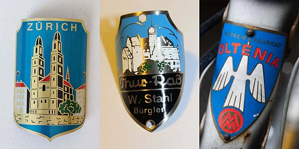 Veloemblem Steuerkopflogi schweizer Städte Zürich Thurga