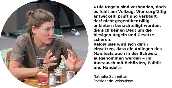 Statement von Velosuisse-Präsidentin Nathalie Schneitter.