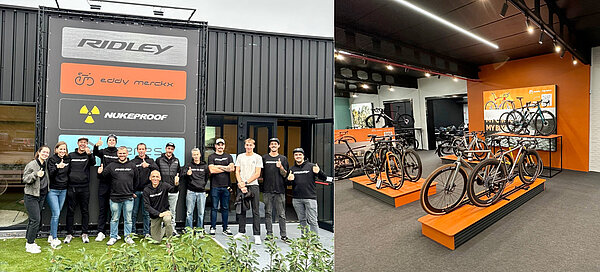 Das Ofelec-Team und Schweizer Fachhändler vor dem BCF-Sitz.