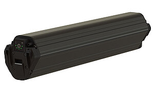 Schwarzer E-Bike-Akku.