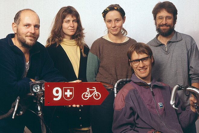 Die Initianten der ersten Velorouten von Schweizmobil.