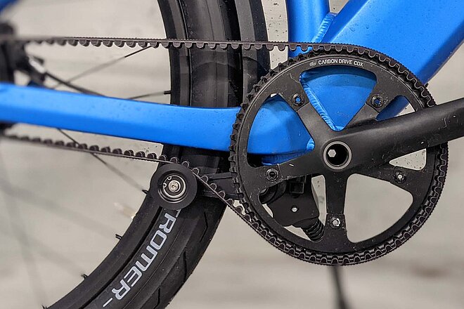 Der Riemen macht den Unterschied. Riemenantrieb an einen Speed Pedelec von Stromer