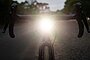 Hell leuchtende Fahrradlampe.