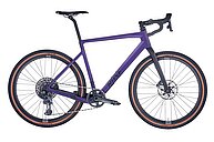 Ein blaues Gravelbike des Herstellers Rose, das auf schnelle Fahrten abseits der Strasse ausgelegt ist