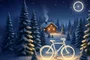 Illustration eines Fahrrads im Schnee.
