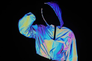 Reflektierende Damen Regenjacke. Cropped.