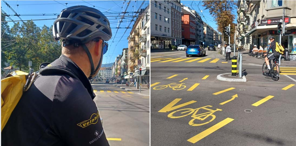 Der Wartebereich ermöglicht sicheres Abwarten auf Grün.