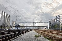 Der Negrellisteg ist eine Fussgängerbücke über das Gleisfeld des Hauptbahnhofs Zürich.
