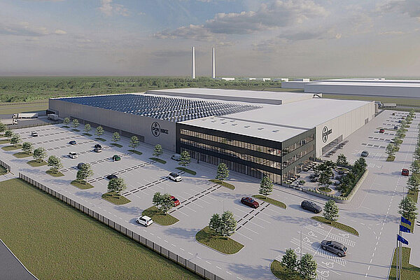Pon Bike baut die Veloproduktion in Europa aus. Ein grosses Fabrikgebäude steht auf einer grünen Wiese.